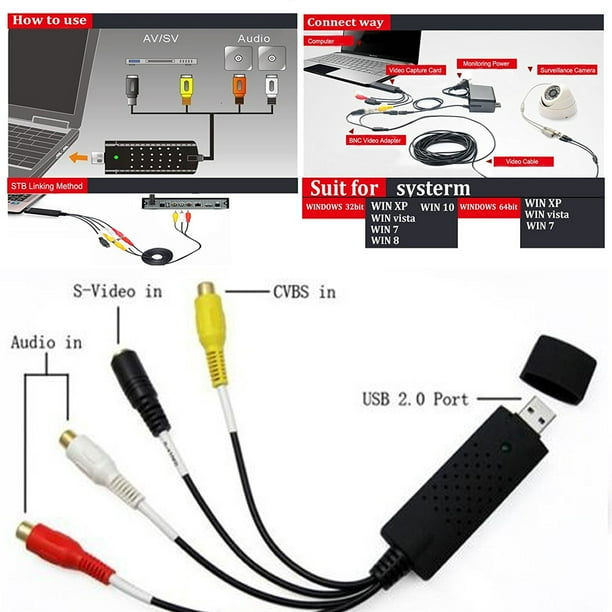 Usb Video Audio Capture Card Hd Video Converter Adapter Edit Acquisition Video For Camcorder Dvd Pc Walmart Com Walmart Com