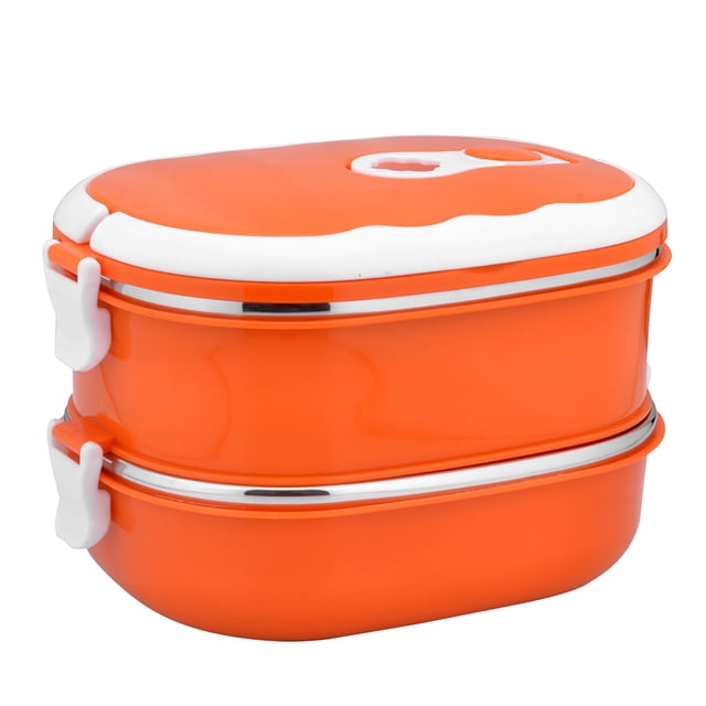 Cqxid Rack Under $15 Stainless Steel Insulated Lunch Box, Multi-Layer Student Lunch Box, Sealed Plastic Fresh-Keeping Box