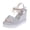 Silver, variant on OAVQHLG3B Dress Sandals for Women Summer Ladies Shoes Fish Mouth Medium Wedge Heel Metal Buckle Women's Sandals