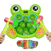 Interactive Whack A Frog Game, Fun Gifts Durable Pounding Early Developmental Tool, Include 2 Hammers, Gift for Kids