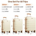 thumbnail image 6 of MIUSSE Hardshell Luggage Sets 3 Pieces, Hardside Lightweight Suitcase with Spinner Wheels and TSA Lock, White Luggage Set 20in24in28in, 6 of 8