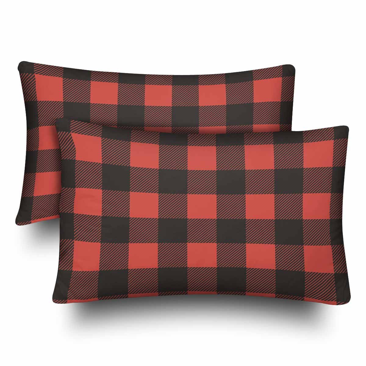 red buffalo check pillow covers