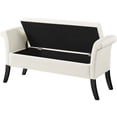 thumbnail image 4 of Alden Design Modern Fabric Tufted Storage Bench with Rolled Arms for Livingroom, Fresh White, 4 of 8
