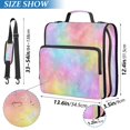 thumbnail image 3 of Water-Resistant 3-Ring Binder Organizer with Multiple Pockets Zipper Binder Bag for Office Pastel Rainbow Tie-dye, 3 of 8