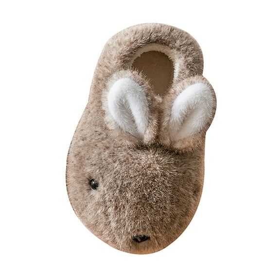 Generic Baby Girl Shoes Children's Cotton Slippers Non Slip Autumn And Winter Indoor Home Bag With Warm Cute Plush Cotton Shoes Indoor Girls Boys Slipper(5-5.5 Years,Coffee)