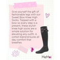 thumbnail image 7 of MeMoi Sweet Bow Cotton Blend Knee High Socks - Girls - Female, 4, Charcoal, 7 of 7