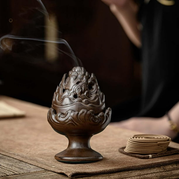 Quemador de Incienso de Cerámica, Soporte de Incienso de , Bobina Difusora de O Estufa de Conos para El Hogar, Yoga, Buda, Casa de , antiguo Soledad Quemador de Inciensos