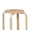 thumbnail image 3 of Round Wooden Stackable Stool with Straight Legs, Set of 4, Beige, 3 of 5
