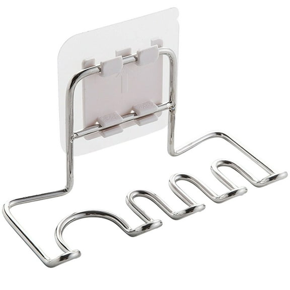 Slhenay Bathroom Organizer Toothpaste Shelf Wall-Mounted Toothbrush Holder Suction Cup Stainless Steel Holder Easy to Install (Silver)