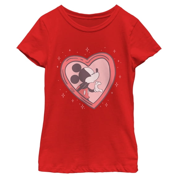 Girls Mickey & Friends Adorable Heart Locket T Shirt