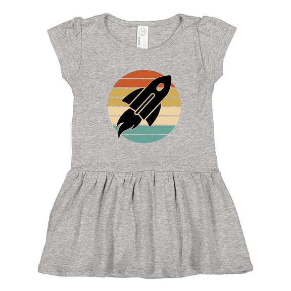 Inktastic Space Rocket Retro Sunset Girls Toddler Dress