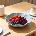 thumbnail image 3 of Flower Shaped Plastic Serving Bowl, Multi Use Fruit Candy Snack Tray, Cute Dessert Display for Home Office Coffee Table, Party Serving Platter​, Blue, 3 of 6