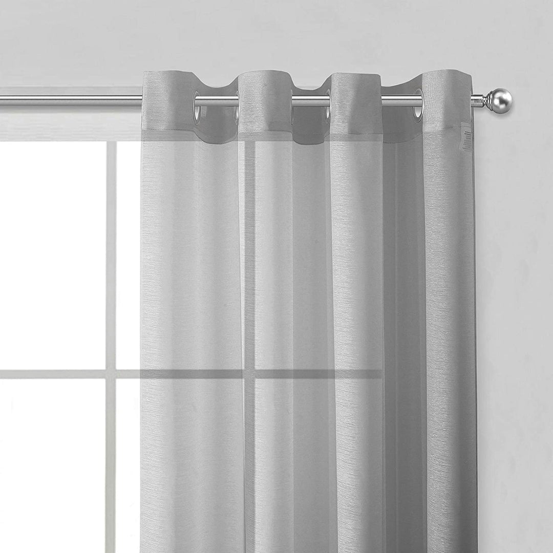 Dainty Home Traditional 2 Piece Solid Print Sheer Curtain Set
