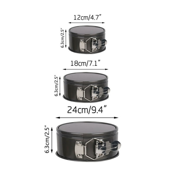 Xihbxyly Juego de Moldes Redondos para Tartas, Antiadherentes y de Fondo Extraíble, de Acero Al Carbono, Fácil de Desmoldar, Apto para Horno, Ideal para Tartas de Queso y Natillas, de 12 a 28 Cm.