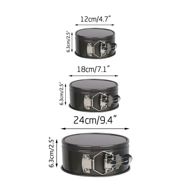 Xihbxyly Juego de Moldes Redondos para Tartas, Antiadherentes y de Fondo Extraíble, de Acero Al Carbono, Fácil de Desmoldar, Apto para Horno, Ideal para Tartas de Queso y Natillas, de 12 a 28 Cm.