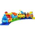 thumbnail image 2 of YOPTOP Happy Builders Choo Choo Cartoon Train Set Track Circumference For Kids Battery Operated Toy engineering vehicle towing horse track train set, 2 of 5