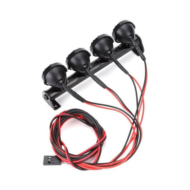 FLYXM 1:24 RC Car Front LED Headlight Set For Axial SCX24 (AXI00001) - Black+Red
