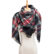 Kelon Under $5 Womens Long Plaid Blanket Scarf Chunky Oversized Winter Fall Warm Big Tartan Scarves Wrap Shawl Ladies Gifts
