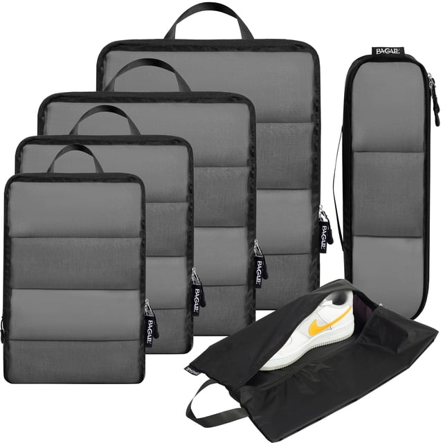 Juego de 6 cubos de embalaje BAGAIL Ultralight Compression, color negro