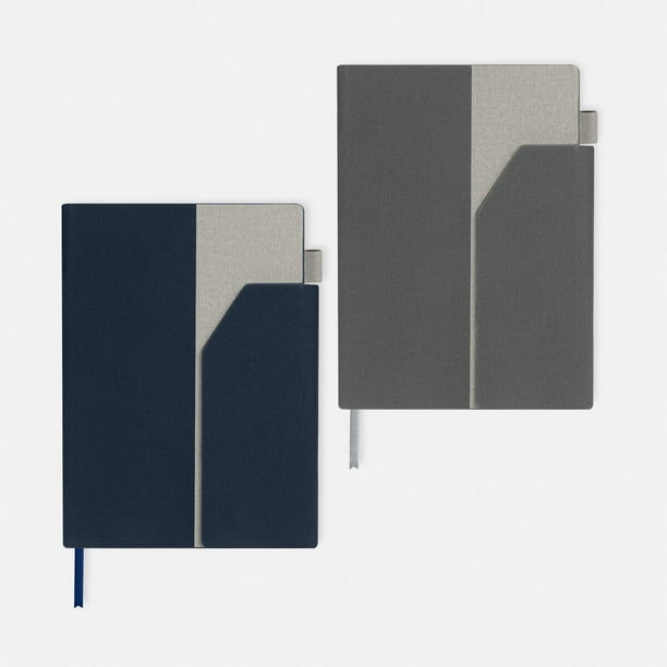 Paquete 20 piezas Libreta pestaña imantada-KATIKA gris 15.5 x 21