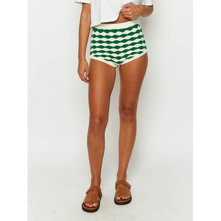 Hot season Women Gingham Crochet Boxer Shorts Plaid Low Rise Knit Shorts Y2k Micro Summer Short Pants Casual Mini Pj Shorts