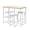 Natural&White, variant on VECELO Bar Table and Chair Set, Dining Tables with 2 Bar Stools, Kitchen Counter with 3 Tier Storage Shelves, Counter Height Dining Tables & Chairs for Kitchen, Living Room, Marble Black