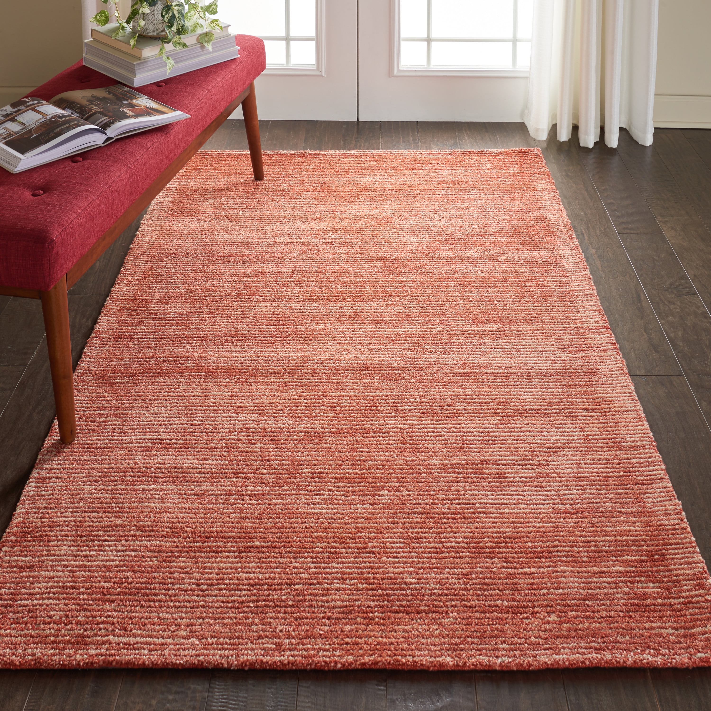 Nourison Weston Contemporary Solid Brick Area Rug