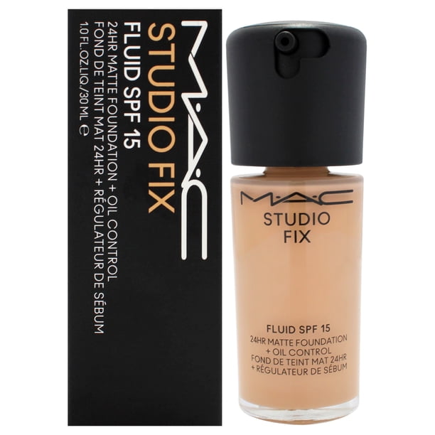 Foundation MAC Studio Fix Fluid, SPF 15, 24 horas, para control de aceite mate