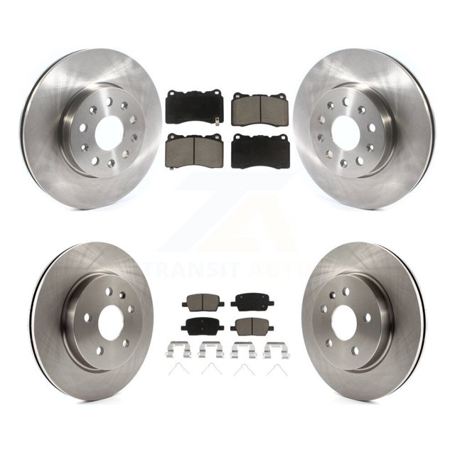 CMX Front Rear Disc Brake Rotors and Ceramic Pads Kit for Car Chevrolet Camaro Cadillac CT6 K8C-101214