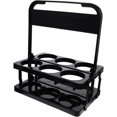 thumbnail image 1 of Portavasos plegable con asa, portavasos reutilizable para bebidas, café, cerveza, portavasos de plástico para entrega, negro, 1 of 5
