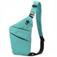thumbnail image 4 of Bolso pecho anti-Ladrones Bolso cruzado multifuncional para hombres Nylon portátil para viajes (hombro derecho azul cielo), 4 of 7