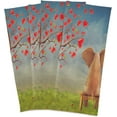 thumbnail image 6 of Elephant and Giraffe Kitchen Dish Towels Set of 4 Absorbent Hand Towels, Lint-Free 18"x28" Valentines Day Dishcloths Fast Drying for Cooking Baking Home Clean, 6 of 7