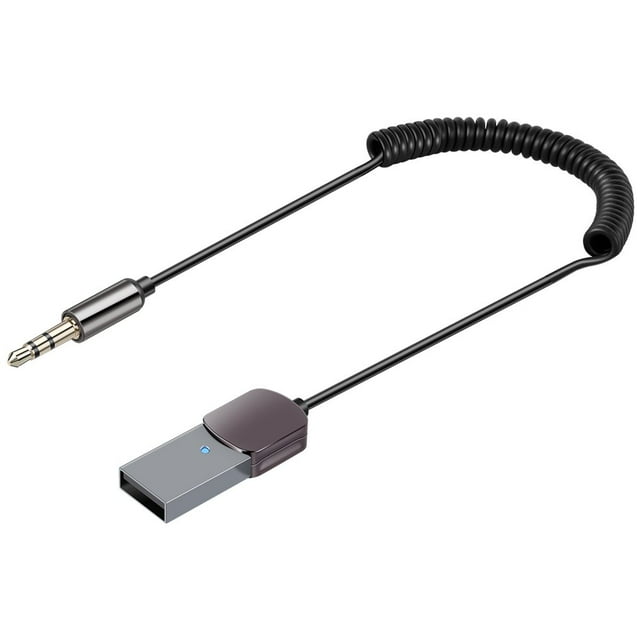 Bluetooth 5.0 Receiver Adapter 3.5mm Bluetooth Aux Adapter with Built-in Microphone Aux Input Hands-free Call USB Powered Bluetooth Adapter Compatible with Car Speaker and Home Audio