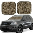 thumbnail image 2 of Uemuo Leopard Print-1 Printed 2 PCS Car Windshield Sun Shade, Auto Sun Heat and UV Rays Blocker, Foldable Automotive Front Window Sunshade Protector, 2 of 7