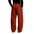 thumbnail image 3 of Men's Baggy Sweatpants Wide Leg Lounge Casual Solid Jogging Pants High waist Drawstring 2 Deep Pockets Open Bottom Loose Joggers Pants Fall Fashion Streetwear, 3 of 4
