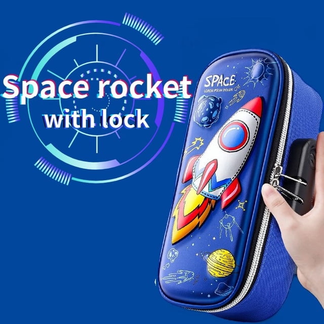 Estuche de lápices Kawaii 3D de gran capacidad, caja de papelería impermeable para niños, estuche organizador escolar, suministros escolares de unicornio hola suerte unisex