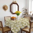 thumbnail image 3 of Yellow White Leaves Table Cloth Waterproof Tablecloths, Spring Pastoral Rustic Botanical Tablecloth Dining Table Cover for Kitchen Party Tabletop Outdoor, Square Tablecloth 54x54 Inch, 3 of 9