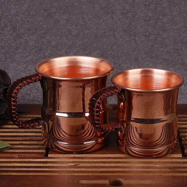 Handcrafted Pure Copper Beer Milk Cup Mug Weave Handle Thickened Moscow Water Mule 400 ml Breakfast Cup Moscow Drinkware ToollSUnited Kingdom He Qiyong unisex