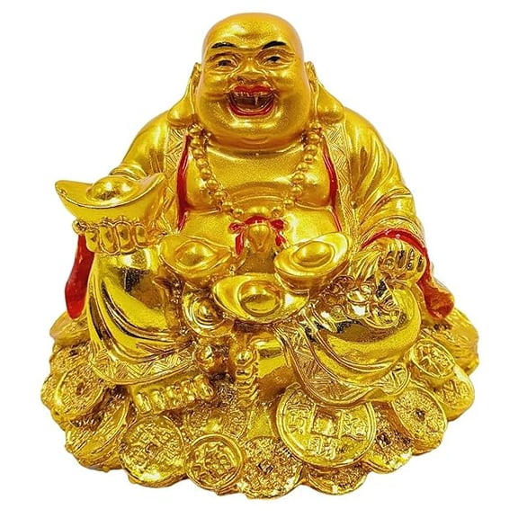 Laughing Buddha with Money Bowls for Good Luck Feng Shui Items for Good Luck for Home House Office Shop