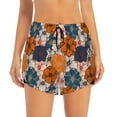thumbnail image 2 of Logiee Whimsical peony blossom Print Women 2 in 1 Running Shorts,High Waisted Athletic Shorts,Gym Workout Shorts with Liner Pockets-Small, 2 of 7