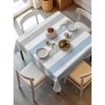 thumbnail image 6 of Light Blue Grey Stripe Table Cloth, Modern Farmhouse Vertical Striped Waterproof Tablecloth for Square Tables, Reusable Washable Fabric Table Cover for Restaurant Kitchen Dining Tables 54"x54", 6 of 6