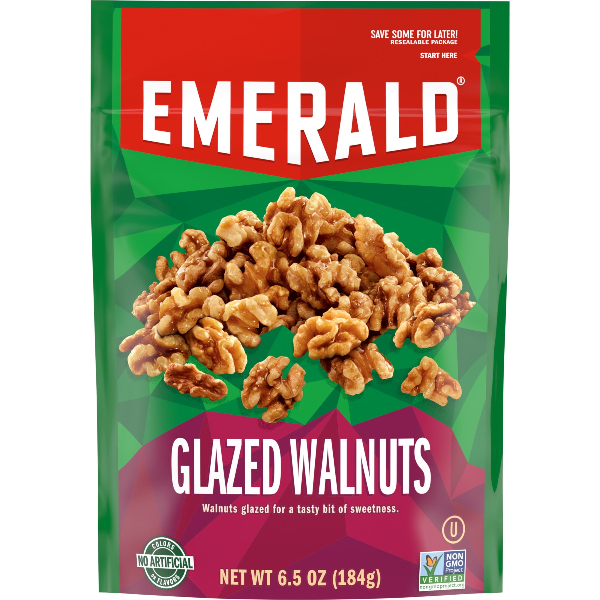 Emerald Nuts Glazed Walnuts, , 6.5 oz Resealable Bag