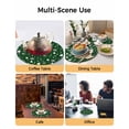thumbnail image 2 of 15 Inch Round Placemats Set of 4, Green Christmas Non Slip Heat Insulation PP Table Mats, Xmas Tree Snowflakes Winter Holiday Washable Place Mats for Kitchen Dining Party Table Decor, 2 of 7