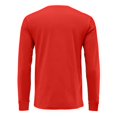 thumbnail image 5 of Men's V-Neck Solid Color Long Sleeve T-Shirt Casual Basic Tee Minimalist Style Loose Fit Comfortable Everyday Crew Top,Red,3XL, 5 of 6