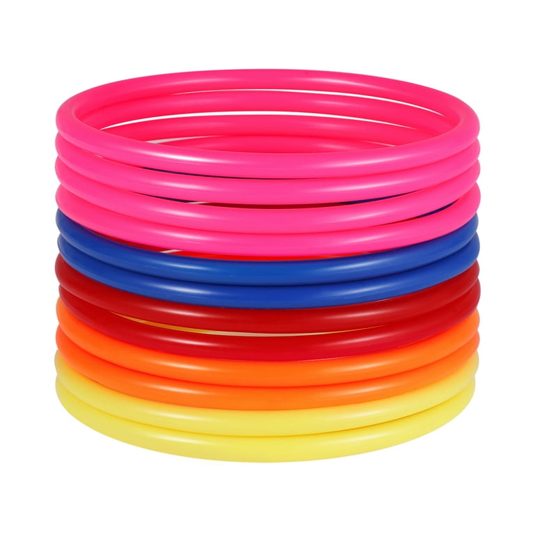 TOYMYTOY 12PCS Assorted Colors Toss Rings for Carnival Garden Backyard  Outdoor Games (Random Color)