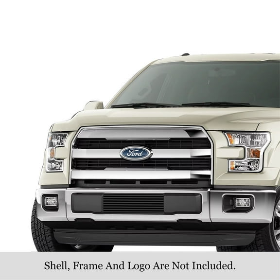 2015-2017 Ford F-150 Stainless Steel Black Powder Coated Finish 8X6 Horizontal Billet Black Stainless Steel Billet Grille