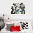 thumbnail image 5 of Orinice Farmhouse Highland Cow Wall Art: Rustic Milk Cow Picture for Country Kitchen Home Decor Black White Cow Family Poster Canvas Print for Bathroom  16x12in, 5 of 6