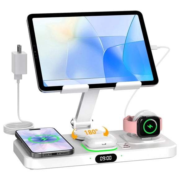 Estación de carga Hostena 30W plegable inalámbrica con reloj