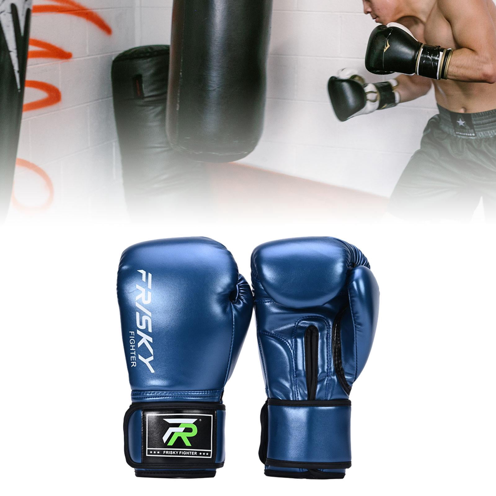 funtasica Boxing Gloves Boxing Equipment Kickboxing Gloves Punching Gloves Sparring Gloves for Sparring Karate Sanda, Workout Taekwondo blue 12OZ