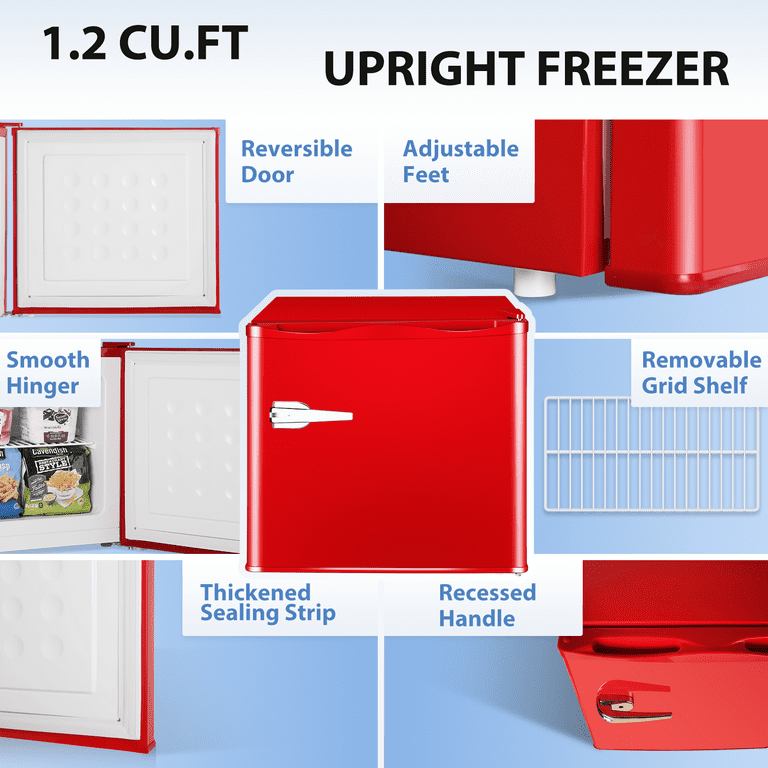 R.W.Flame Mini Upright Freezer 1.2 Cu.ft Compact freezer with